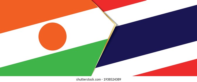 Niger and Thailand flags, two vector flags symbol of relationship or confrontation.