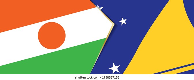 Niger and Tokelau flags, two vector flags symbol of relationship or confrontation.