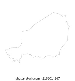 Niger Vector Country Map Outline Stock Vector (Royalty Free) 2186014267 ...