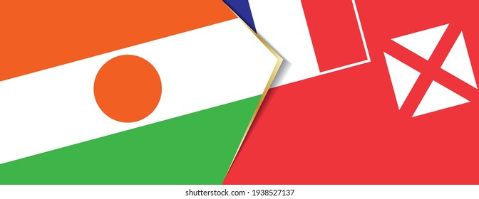 Niger and Wallis and Futuna flags, two vector flags symbol of relationship or confrontation.