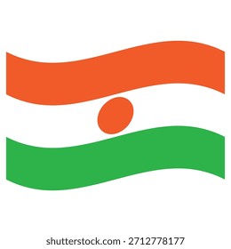 Níger ondeando bandera de diseño abstracto naranja blanco símbolo verde