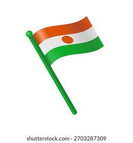 Níger ondeando la bandera Ilustración vectorial aislada