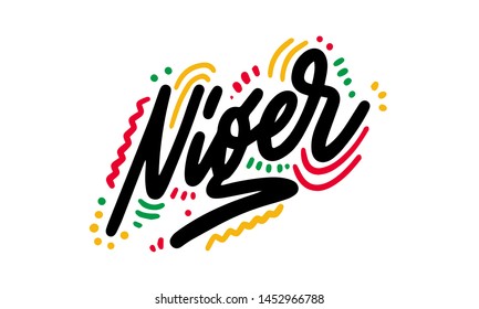 Niger  Word Text  Creative Handwritten Font Design Vector Illustration.
