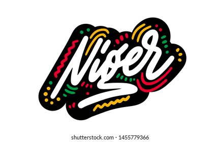 Niger Word Text Creative Handwritten Font Stock Vector (Royalty Free ...