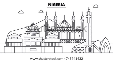  Nigeria  Architecture Skyline Buildings Silhouette Outline 