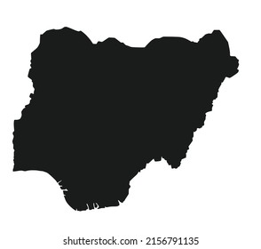 Nigeria black map. vector illustration