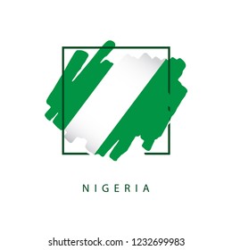 Nigeria Brush Logo Vector Template Design Illustration