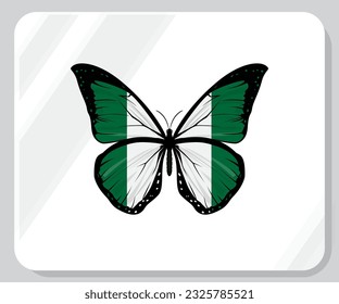 Nigeria Butterfly Flag Pride Icon
