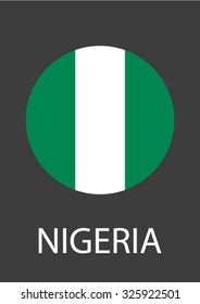 Nigeria circle flag - vector icon