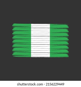 Nigeria colorful brush strokes painted national country flag icon