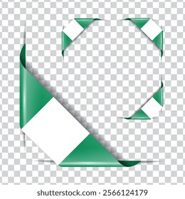 Nigeria corner national flag with shadow
