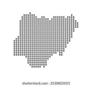 Nigeria - Mapa Punteado. Mapa formado por puntos. Ilustración vectorial