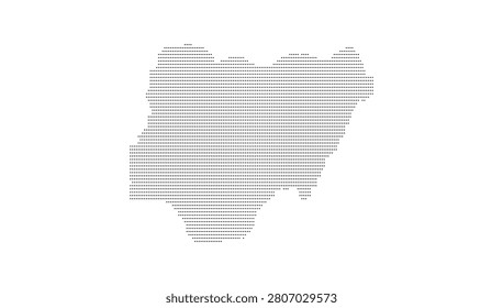 Nigeria Dotted Map Vector with Halftone Dot Pattern, Geographic Country Outline, Border, National Territory Shape, West Africa Cartography Illustration for Atlas, Travel, and Infographic Design