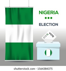 Nigeria election background vector work ,Flat design, Vector illustration.