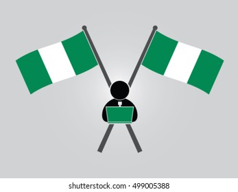 Nigeria Emblem Office Worker