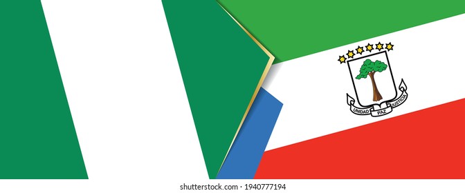 Nigeria and Equatorial Guinea flags, two vector flags symbol of relationship or confrontation.