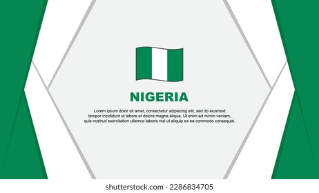 Plantilla de diseño de fondo de resumen de bandera de Nigeria. Ilustración de vectores de caricaturas del Día de la Independencia de Nigeria. Antecedentes de Nigeria