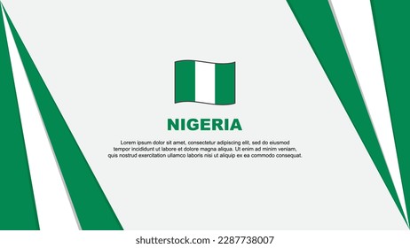 Plantilla de diseño de fondo de resumen de bandera de Nigeria. Ilustración de vectores de caricaturas del Día de la Independencia de Nigeria. Bandera de Nigeria