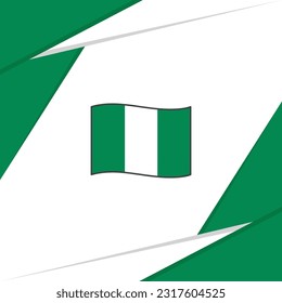 Plantilla de diseño de fondo de resumen de bandera de Nigeria. Cartel del Día de la Independencia de Nigeria en medios sociales. Nigeria