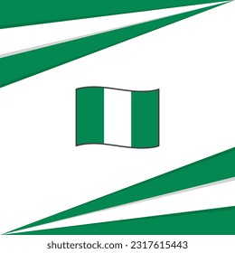 Plantilla de diseño de fondo de resumen de bandera de Nigeria. Cartel del Día de la Independencia de Nigeria en medios sociales. Diseño de Nigeria