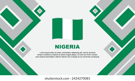 Plantilla de diseño de fondo abstracto de la bandera de Nigeria. Ilustración vectorial del Día de la Independencia de Nigeria. Caricatura de Nigeria