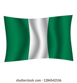 Nigeria flag background with cloth texture. Nigeria Flag vector illustration eps10. - Vector
