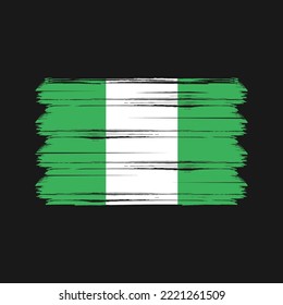 Nigeria Flag Brush. National Flag