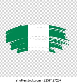 Nigeria flag with brush paint textured isolated on png or transparent background, Symbol of Azerbaijan, template for banner, promote, design.