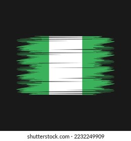 Nigeria Flag Brush Vector Illustration