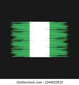 Nigeria Flag Brush Vector Illustration