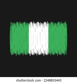 Nigeria Flag Brush Vector Illustration