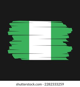 Nigeria Flag Brush Vector Illustration