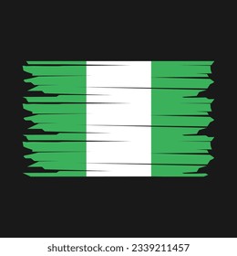 Nigeria Flag Brush Vector Illustration