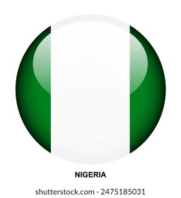 NIGERIA flag button on white background