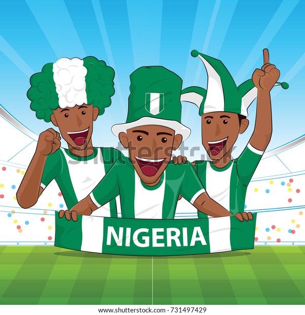 Nigeria Flag Cheer Football Support Vector Stock Vector (Royalty Free ...