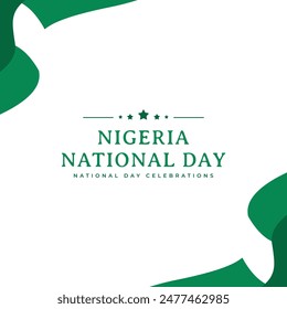 Nigeria flag element. Nigeria national day graphics template.