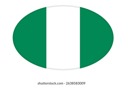 Nigeria flag ellipse shaped. vector	