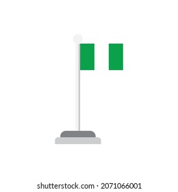 Nigeria flag, Nigeria flag flat design.