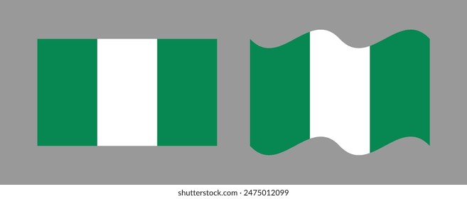 nigeria flag flat waving concept vector illustration