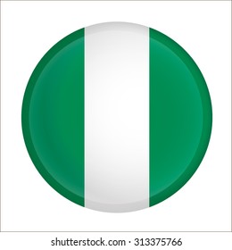 nigeria flag Glossy Button - Vector