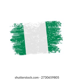Nigeria flag with grunge effect - vector illustration