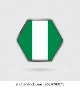 Nigeria-Flagge in einem Sechseckrahmen.