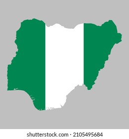 Nigeria flag inside the Nigerian map borders vector illustration 