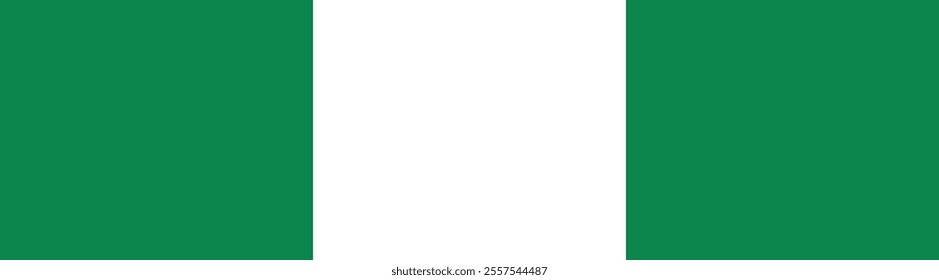 Nigeria flag long banner digital vector illustration
