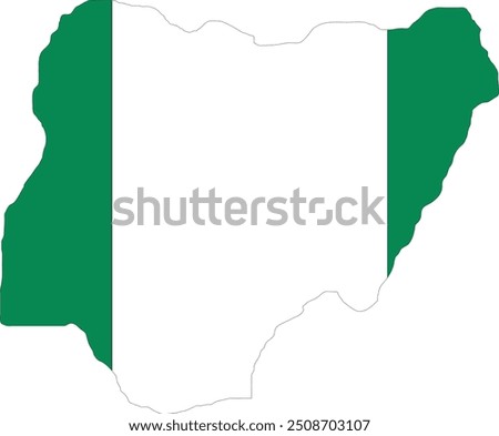 Nigeria Flag in Map, Nigeria Map with Flag, Country Map, Nigeria Map with Flag, Nation Flag Nigeria