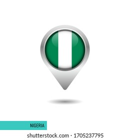 Nigeria flag map pin vector design template