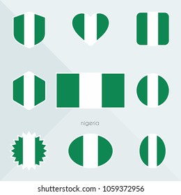 Nigeria flag. National flag of Nigeria. Nigeria vector flag button.
