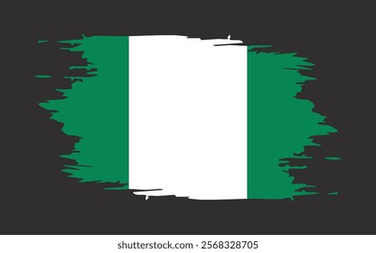 Nigeria flag, official colors and proportion correctly. National Nigeria flag. Vector illustration.