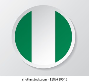 nigeria flag on round circle vector