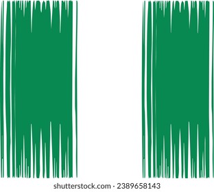 Nigeria Flag Paint Brush Strokes